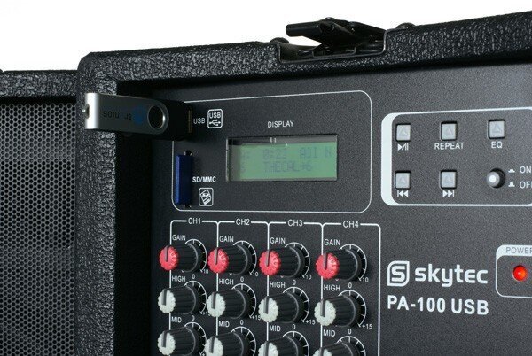 Skytec PA-100USB kõlarisüsteem USB / SD / MP3 2X 300W hind ja info | Kõlarid | kaup24.ee