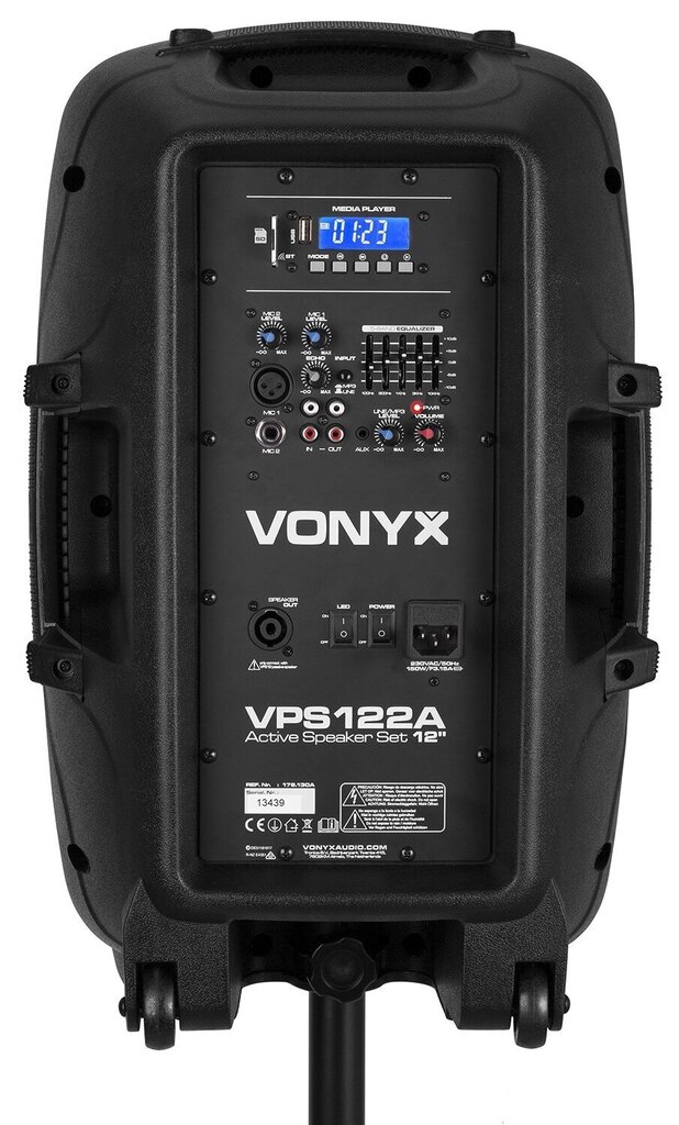 Vonyx VPS122A 800W aktiivkõlarite komplekt LED, mikrofoni ja statiividega цена и информация | Kõlarid | kaup24.ee