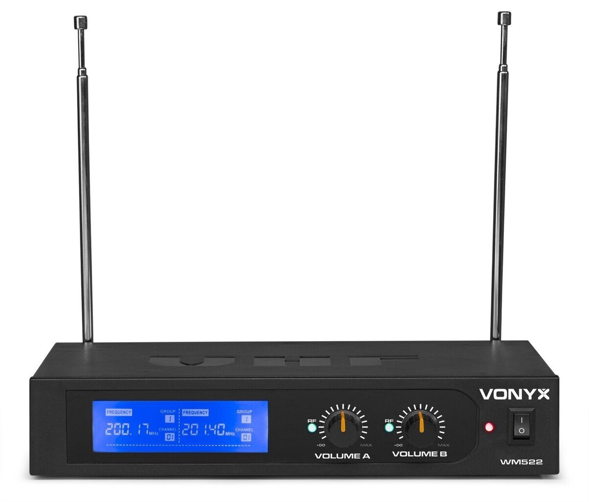 2-kanaliga juhtmevaba mikrofoni komplekt koos kahe kerega Vonyx WM522B VHF цена и информация | Mikrofonid | kaup24.ee