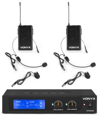 2-канальный комплект беспроводных микрофонов с 2 Bodypacks Vonyx WM522B VHF цена и информация | Микрофоны | kaup24.ee