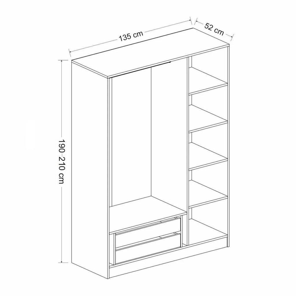 Riidekapp Asir Kale 2266, hall цена и информация | Kapid | kaup24.ee