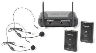 Комплект беспроводных микрофонов Vonyx STWM712H 2-канальный VHF цена и информация | Микрофоны | kaup24.ee