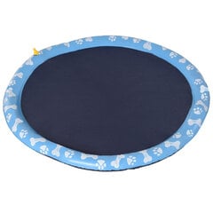 PawHut Splash Sprinkler Pad 170cm Splash Water Play Mat Dogs Water Sprinkler Anti-Slip Outdoor PVC Blue цена и информация | Средства по уходу за животными | kaup24.ee