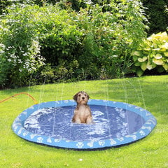 PawHut Splash Sprinkler Pad 170cm Splash Water Play Mat Dogs Water Sprinkler Anti-Slip Outdoor PVC Blue цена и информация | Средства по уходу за животными | kaup24.ee