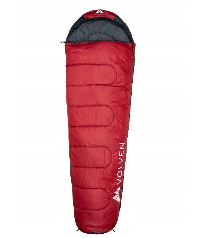 Volven magamiskott TRAVELLER sleeping bag right - punane hind ja info | Magamiskotid | kaup24.ee