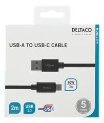 Deltaco USBC-1134M, USB A, USB C, 2 м цена и информация | Кабели для телефонов | kaup24.ee