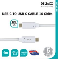Deltaco USBC-1127M, USB C, 1 м цена и информация | Кабели для телефонов | kaup24.ee