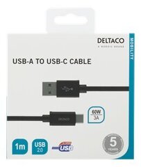 Deltaco USBC-1132M, USB A, USB C, 1 м цена и информация | Borofone 43757-uniw | kaup24.ee