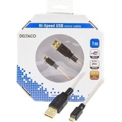 Deltaco USB-301-K hind ja info | Mobiiltelefonide kaablid | kaup24.ee