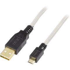 Deltaco USB-301-K, USB A, USB Micro B, 1м цена и информация | Кабели для телефонов | kaup24.ee