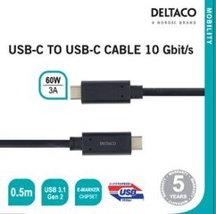 Deltaco USBC-1121M, USB C, 0.5 м цена и информация | Кабели для телефонов | kaup24.ee