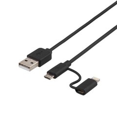Deltaco IPLH-212, USB B, Lightning, Micro USB, 1m hind ja info | Mobiiltelefonide kaablid | kaup24.ee
