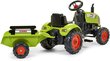 Pedaalidega pealeistutav traktor haagisega Falk Claas Arion 2041C, roheline цена и информация | Poiste mänguasjad | kaup24.ee