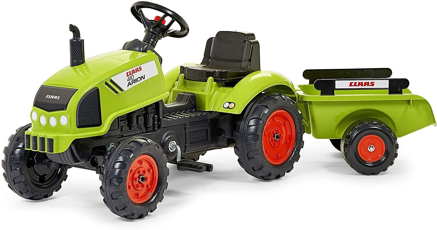 Pedaalidega pealeistutav traktor haagisega Falk Claas Arion 2041C, roheline hind ja info | Poiste mänguasjad | kaup24.ee