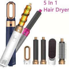 5-ühes föön Juuste lokirullide komplekt Täiustatud negatiivsete ioonide föön Kuum kammhari Curling Iron Air mähised - valik valge kuld цена и информация | Приборы для укладки и выпрямления волос | kaup24.ee