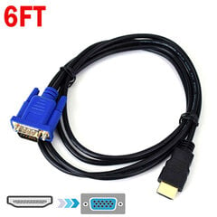 HDMI Hane kuni VGA Hane Video Converter Adapterkabel f?r PC DVD Must ühe suurusega hind ja info | TV antennid | kaup24.ee