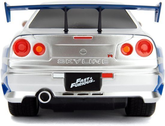 Raadio teel juhitav automudel Simba Jada Toy Fast & Furious Nissan Skyline GTR 1:16 hind ja info | Poiste mänguasjad | kaup24.ee