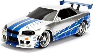 Радиоуправляемая автомодель Simba Jada Fast & Furious Nissan Skyline GTR 1:16 цена и информация | Развивающий мелкую моторику - кинетический песок KeyCraft NV215 (80 г) детям от 3+ лет, бежевый | kaup24.ee