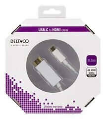 Deltaco USBC-HDMI1006-K hind ja info | Mobiiltelefonide kaablid | kaup24.ee