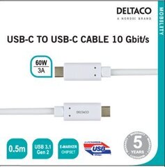 Deltaco USBC-1126M, USB C, 0.5 м цена и информация | Кабели для телефонов | kaup24.ee