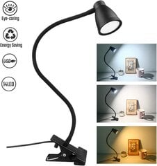 14 LED-lugemistuli – 3 värvitemperatuuri taset, 10 heledusastet, automaatne väljalülitus ja mälufunktsioon, silmade kaitsev voodilamp (ilma adapterita) [Energiaklass A+] hind ja info | Jõulutuled | kaup24.ee