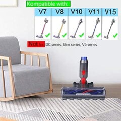 Щетка, совместимая с пылесосом Dyson V10 V8 V7 V11 V15, аксессуар для пылесоса, вакуумная насадка с 5 лампами для твердого пола и ковра цена и информация | Аксессуары для пылесосов | kaup24.ee