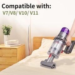 Мини-турбинная щетка, совместимая с Dyson V7, V8, V10, V11, маленькая моторизованная щетка, аксессуар для кровати, дивана, подушки, автокресла цена и информация | Аксессуары для пылесосов | kaup24.ee