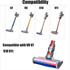 Моторизованная мягкая роликовая щетка, совместимая с Dyson V7 V8 V10 V11 V15, подходит для твердого пола цена и информация | Аксессуары для пылесосов | kaup24.ee