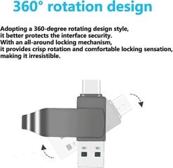 128 GB USB-tüüpi C-mälupulk telefoni fotopulk USB C-mälupulk Memory Stick väline andmesalvestus Android-telefoni ja arvutite jaoks, must hind ja info | Mälupulgad | kaup24.ee