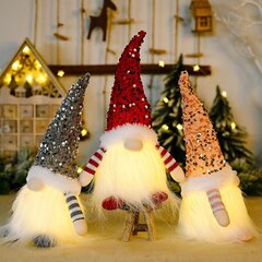 2024. aasta dekoratsioonid Led Gnome-sequins näota nuku öövalgusti koju puhkuseks jõulude ornament Kingitus Navidad uusaasta hind ja info | Jõulukaunistused | kaup24.ee