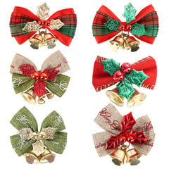 Christmas Mini Bell Bow Ornament Garland Ripats kinkekarbi kaunistus 8tk hind ja info | Jõulukaunistused | kaup24.ee