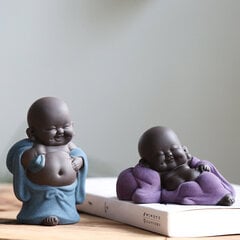 Minikeraamiline Buddha kuju, munk-tee lemmikloom, miniatuurne Buddha kuju, hiina Maitreya Feng Shui ornament C hind ja info | Jõulukaunistused | kaup24.ee