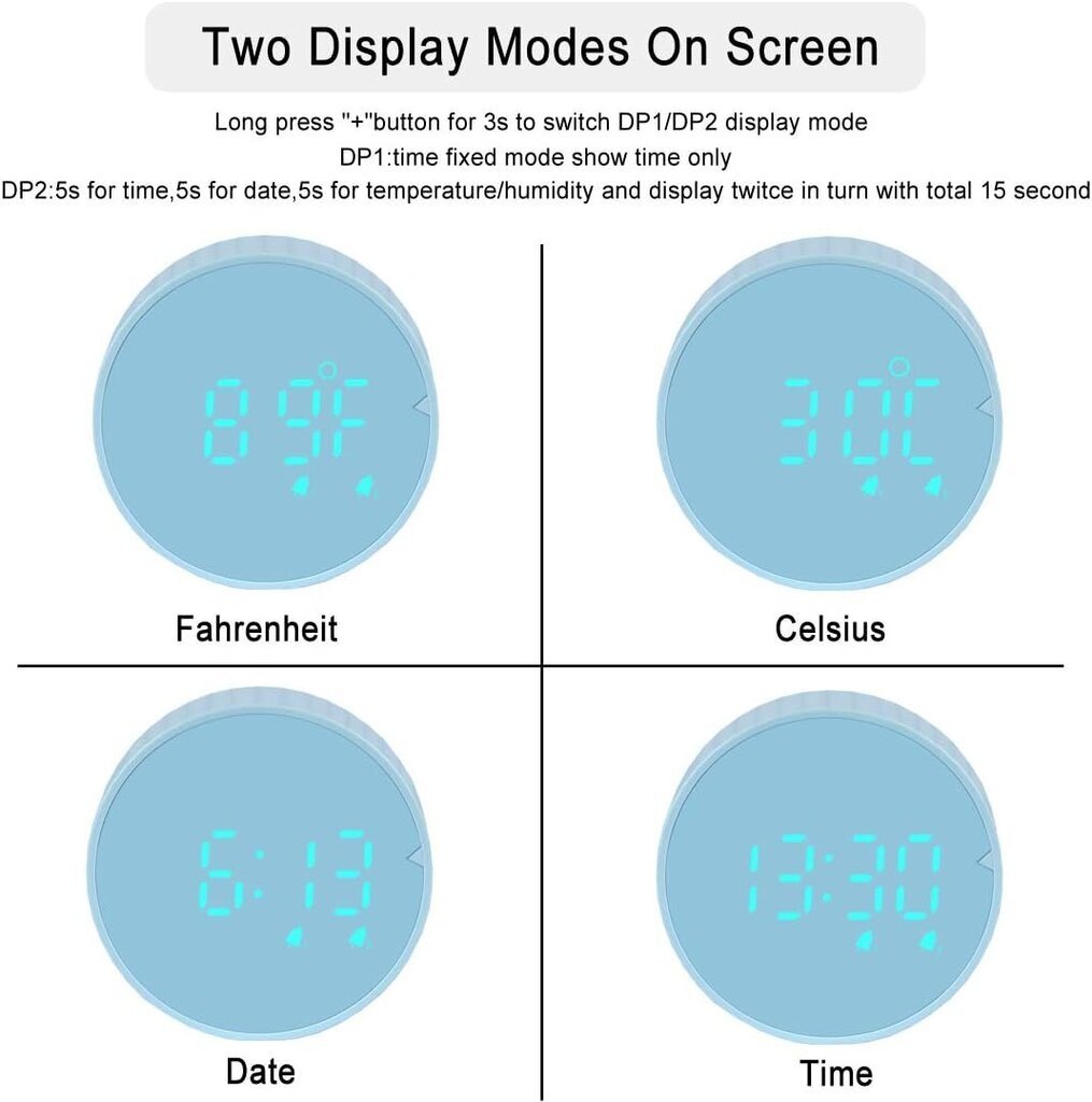 Digitaalne äratuskell Digitaalne laste äratuskell LCD temperatuurinäidikuga, 12/24 tundi, taustvalgus, kellaaeg, kuupäev, USB laetav / akualarm hind ja info | Raadiod ja äratuskellad | kaup24.ee
