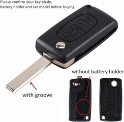 433MHz 2 nupuga Flip Remote Smart Key Peugeot Citroen Berlingo jaoks 207 208 307 308 407 408 3008 5008 CE0523 ASK auto kaugjuhtimisvõti цена и информация | Дополнительные принадлежности | kaup24.ee