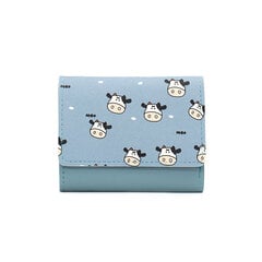 Tüdrukud Cute Cow Print Rahakott Väike kolmeosaline rahakott Sinine цена и информация | Женские кошельки, держатели для карточек | kaup24.ee