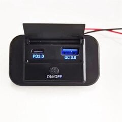 Dual Quick Charge USB QC3.0 ja PD3.0 RV USB pesa 12 V USB laadija Auto USB port 12 V USB pesa Tarvikud цена и информация | Автомобильные электропринадлежности 12V | kaup24.ee