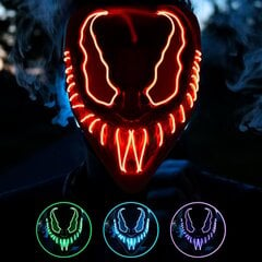 Coselena LED Halloweeni maskid 3 valgusrežiimiga | Deemoni näomaskid | Halloweeni kostüümi hirmutav mask hind ja info | Ventilaatoriga valgustid | kaup24.ee