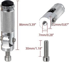 mm mootorratta universaalsed kokkuklapitavad jalapulgad Tagapedaalid hõbe2tk цена и информация | Аксессуары для электросамокатов | kaup24.ee