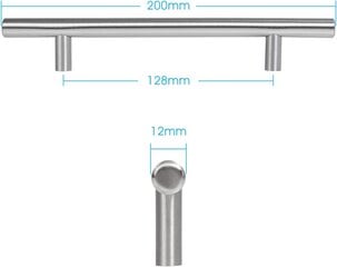 20 tk köögikapi kapi ukse käepide, roostevabast terasest käepide (128 mm (augu samm)) hind ja info | Ukselingid | kaup24.ee