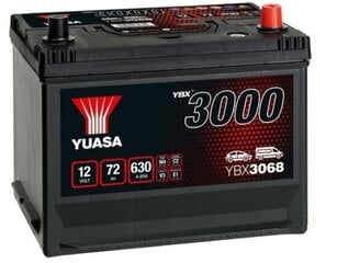 72Ah 630A аккумулятор  YUASA YBX3068 269x174x223-+ цена и информация | Аккумуляторы | kaup24.ee