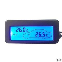 (Sinine) 12 V mini temperatuuriandur LCD auto digitaalne termomeeter automaatne sisetemperatuuri mõõteriistad välistingimustes 1,5 m kaabliga цена и информация | Дополнительные принадлежности | kaup24.ee