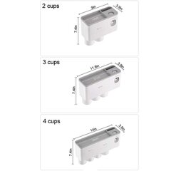 Automaatne hambapasta dosaator seinale kinnitatava hambaharjahoidikuga, 6 hambaharjapesa, 2 tassi hind ja info | Oksapurustajad ja lehepuhurid | kaup24.ee