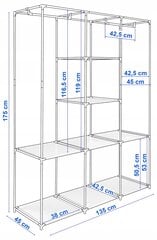 Шкаф для одежды с полками и занавеской цена и информация | Шкафчики | kaup24.ee