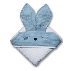 Детское полотенце с капюшоном Hi Little One Sleepy Bunny, 100x100 см, голубое цена и информация | Полотенца | kaup24.ee