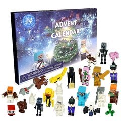 24 tk advendikalender Minecrafti kokkupandud ehitusplokk mänguasi jõulud Halloweeni mänguasjad kingitus minifiguuride komplekt pusle Kingitused V hind ja info | Kuuseehted | kaup24.ee