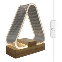 Nordic Triangle öölaualamp Dekoratiivne öökapivalgusti LED soe valge lamp USB laadija nupu juhtimine ülekandega akrüülvalgustusega magamistoa elutoa lauale цена и информация | Настольная лампа | kaup24.ee