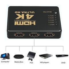 Hdmi lüliti 4k, intelligentne 5 pordiga Hdmi lüliti, splitter, tugi 4k hind ja info | Smart TV tarvikud | kaup24.ee