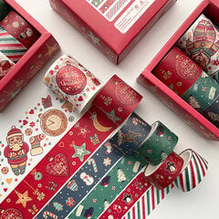 Rolls Washi Tape Christmas Design Wafu Kawaii maskeerivad kleebised kaunistuseks цена и информация | Рождественские украшения | kaup24.ee