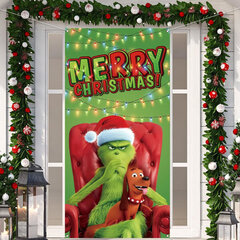 Jõuluuksemärk Happy Grinchmas Font Verandasild Talvine uusaasta Jõulude jõulukaunistused ja aksessuaarid kodupeoks цена и информация | Рождественские украшения | kaup24.ee