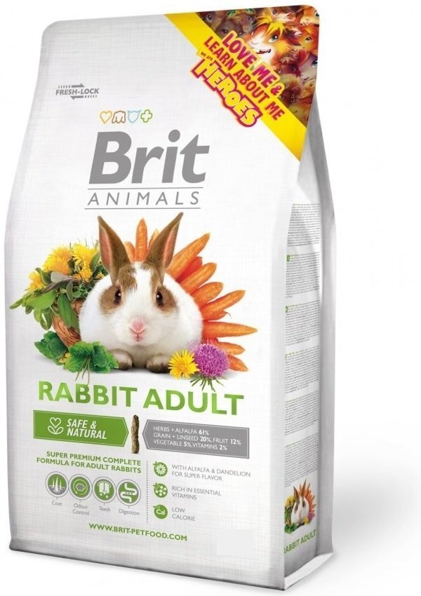 Brit Animals Rabbit Adult täissööt täiskasvanud jänestele 1,5 kg цена и информация | Toit väikeloomadele | kaup24.ee